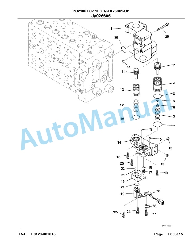 Komatsu PC210NLC-11E0 Hydraulic Excavator Parts Manual PC00081U-2
