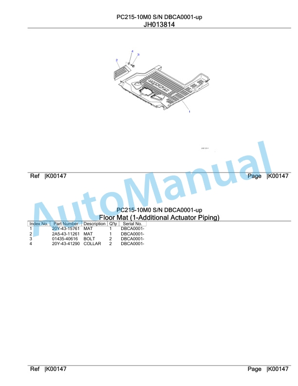 Komatsu PC215NLC-10M0 Hydraulic Excavator Parts Manual DBCA0001-up-3