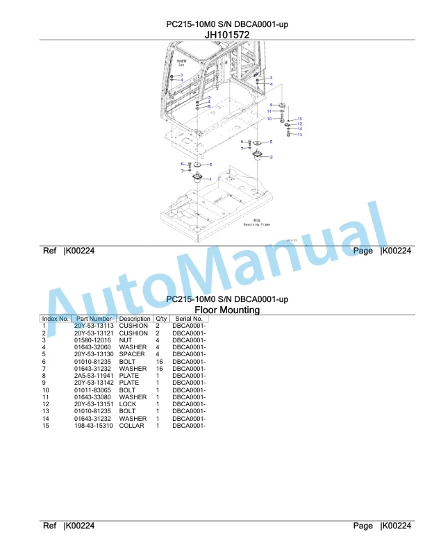 Komatsu PC215NLC-10M0 Hydraulic Excavator Parts Manual DBCA0001-up-4