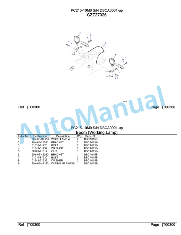 Komatsu PC215NLC-10M0 Hydraulic Excavator Parts Manual DBCA0001-up-5