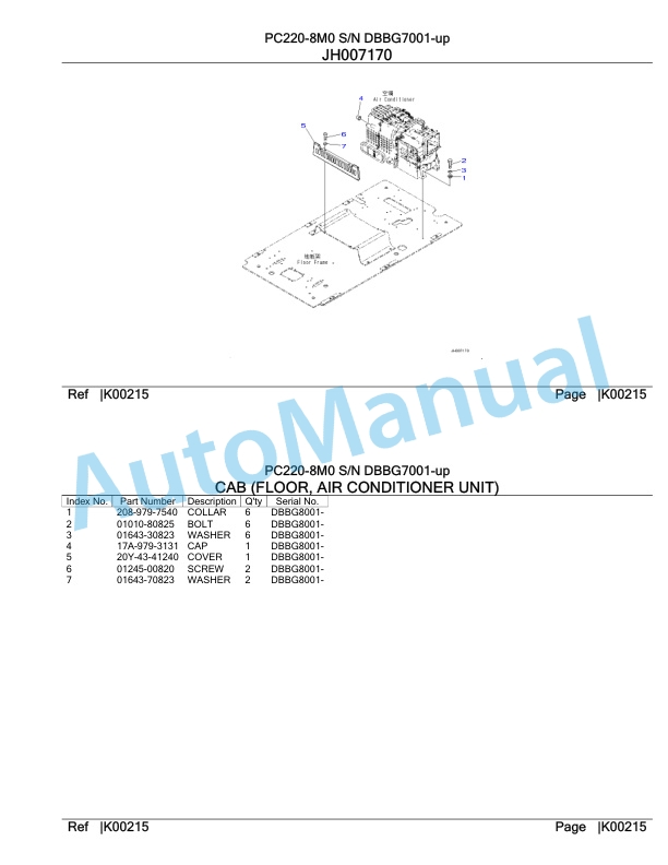 Komatsu PC220-8M0 Hydraulic Excavator Parts Manual DBBG7001-up-4