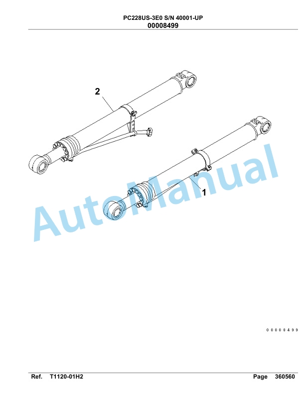 Komatsu PC228US-3E0 Hydraulic Excavator Parts Manual SAA6D1MU-4