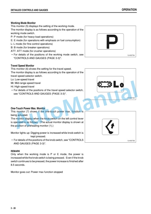 Komatsu PC228US-8, PC228USLC-8 Hydraulic Excavator Operation and Maintenance Manual TEN00423-05-2