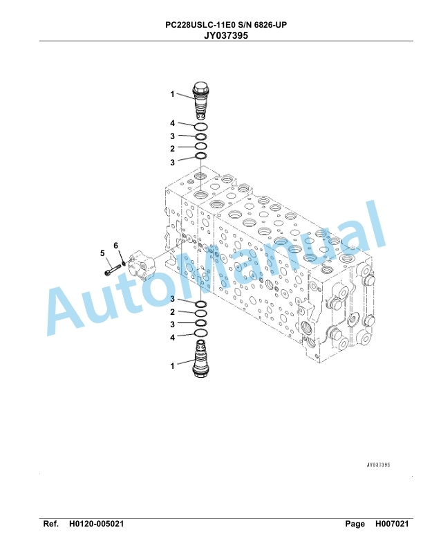 Komatsu PC228USLC-11E0 Hydraulic Excavator Parts Manual 1001853U-2
