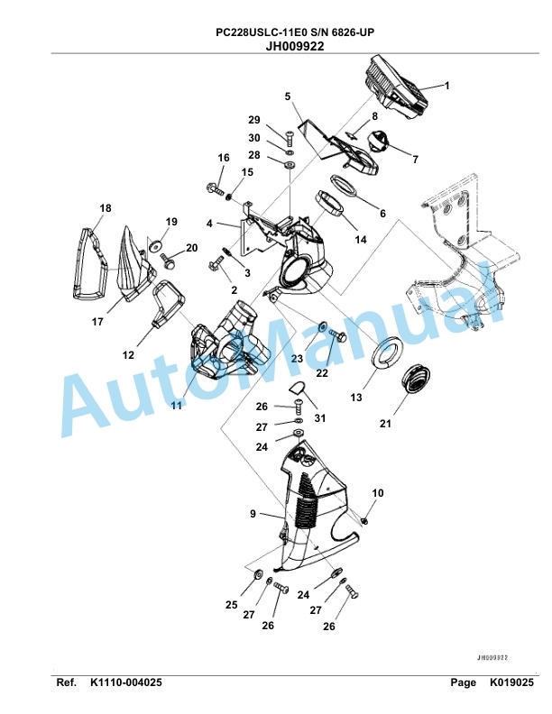 Komatsu PC228USLC-11E0 Hydraulic Excavator Parts Manual 1001853U-4
