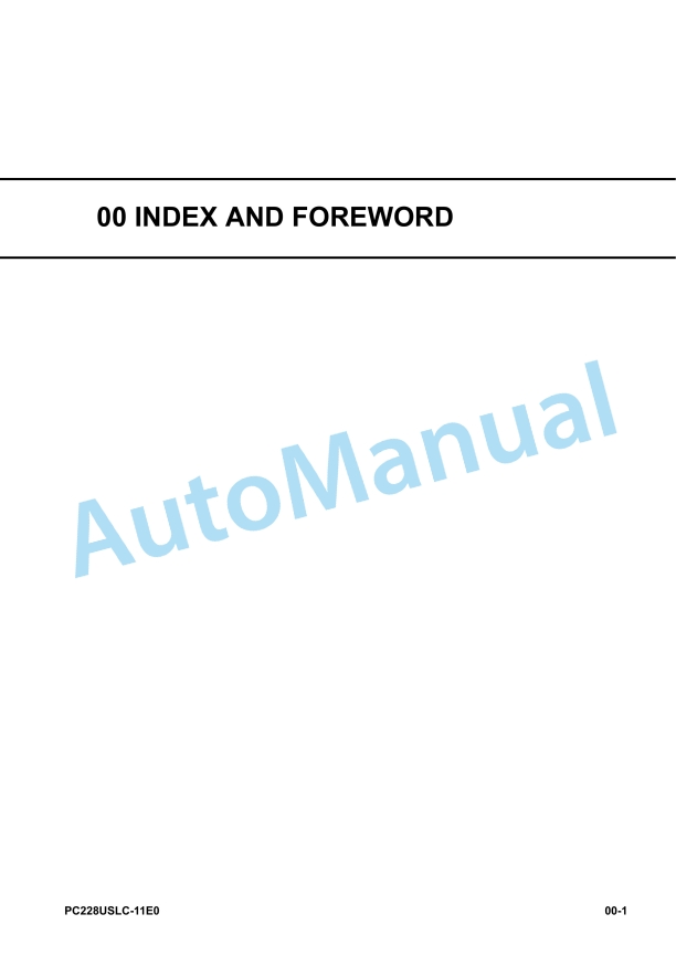 Komatsu PC228USLC-11E0 Hydraulic Excavator Shop Manual EENBM00200