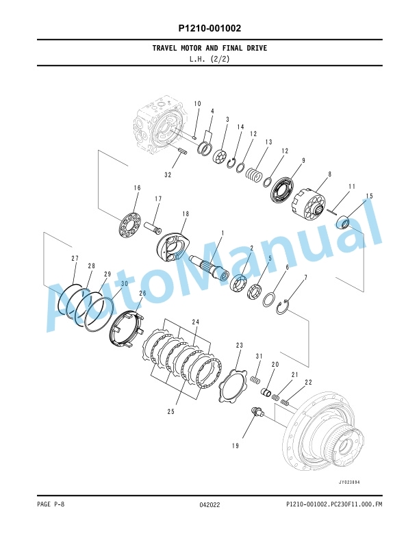 Komatsu PC230F-11 Hydraulic Excavator Parts Manual BEPB133201-5