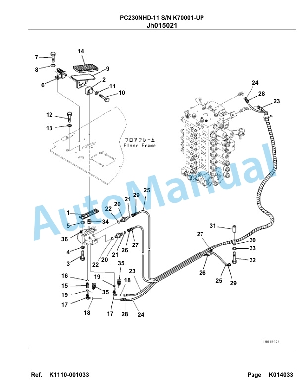 Komatsu PC230NHD-11 Hydraulic Excavator Parts Manual PC00048U-4