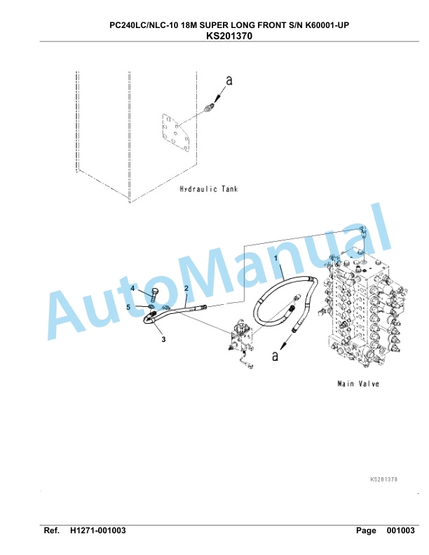 Komatsu PC240LC-10, PC240NLC-10 18M Super Long Front Hydraulic Excavator Parts Manual K60001-UP-2