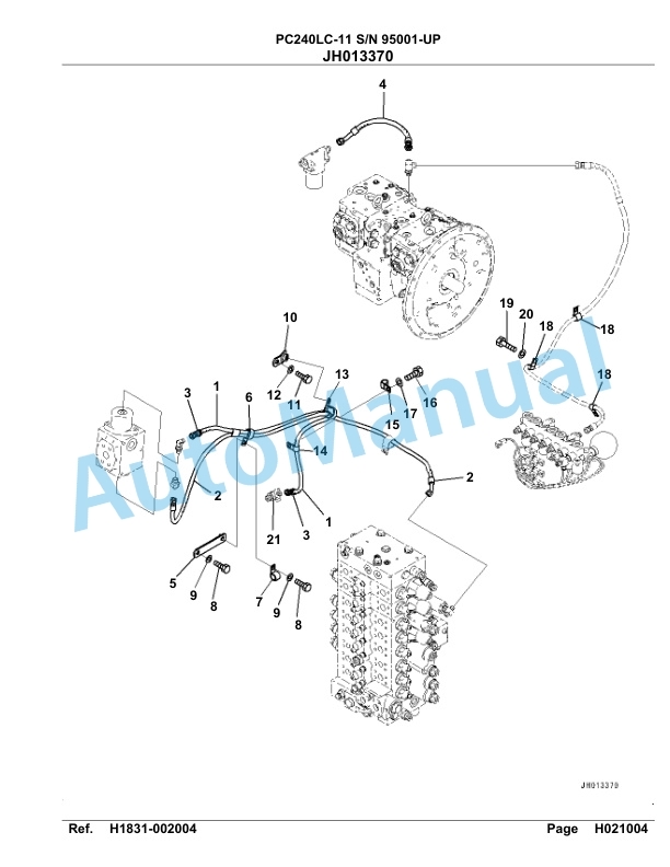 Komatsu PC240LC-11 Hydraulic Excavator Parts Manual 95001-UP-3