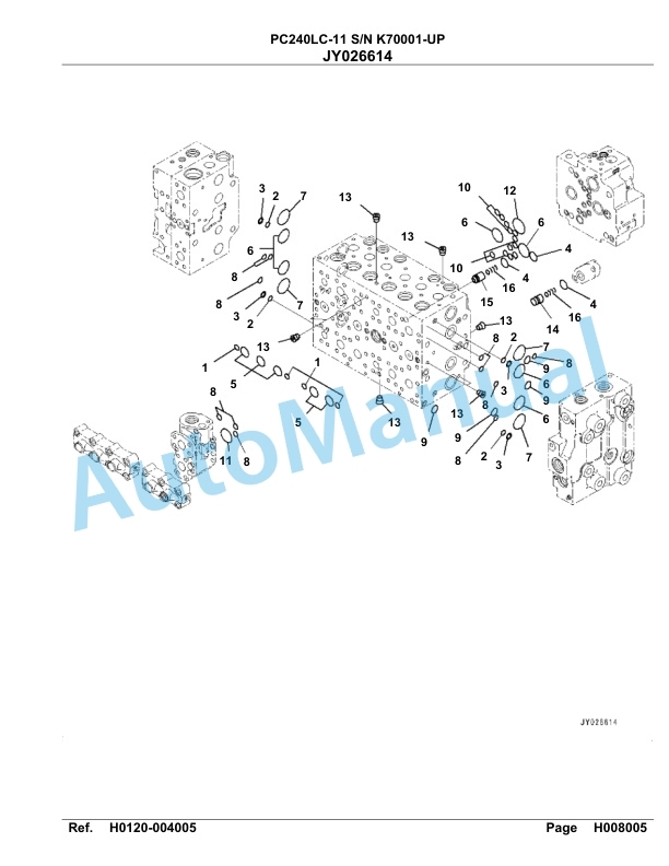 Komatsu PC240LC-11 Hydraulic Excavator Parts Manual PC00005U-2