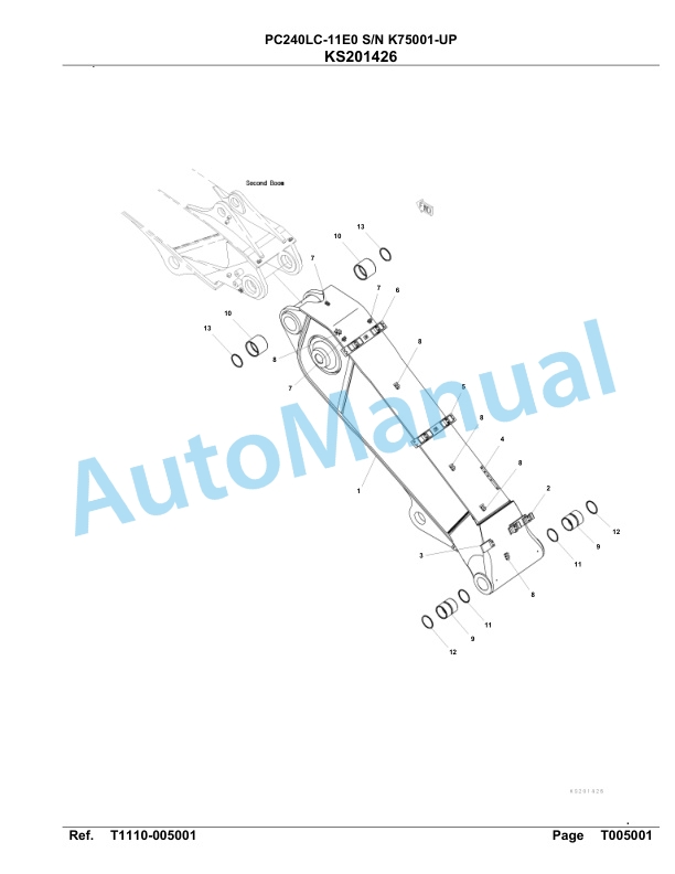 Komatsu PC240LC-11E0 Hydraulic Excavator Parts Manual PC00069U-5