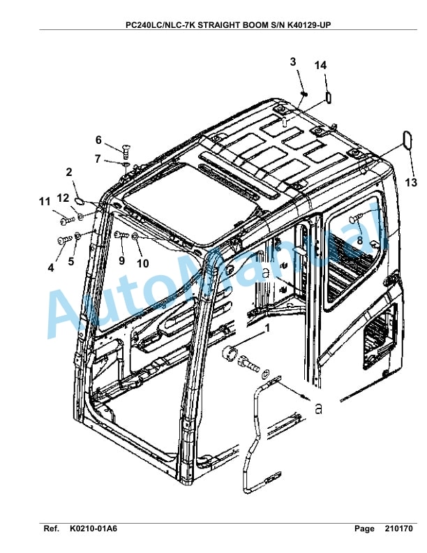 Komatsu PC240LC-7K, PC240NLC-7K Straight Boom Hydraulic Excavator Parts Manual K40129-UP-3