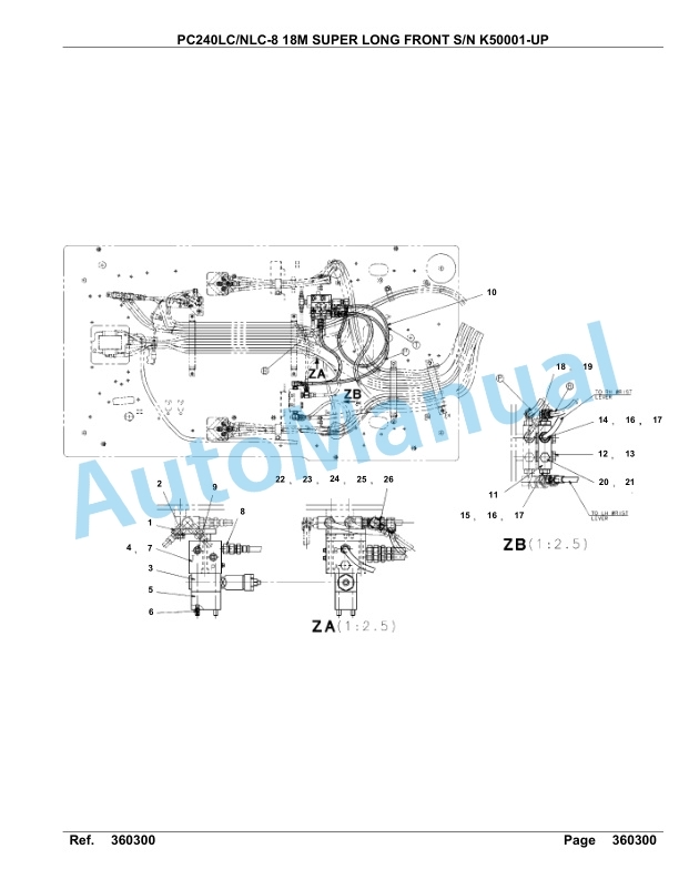 Komatsu PC240LC-8, PC240NLC-8 18M Super Long Front Hydraulic Excavator Parts Manual K50001-up-4