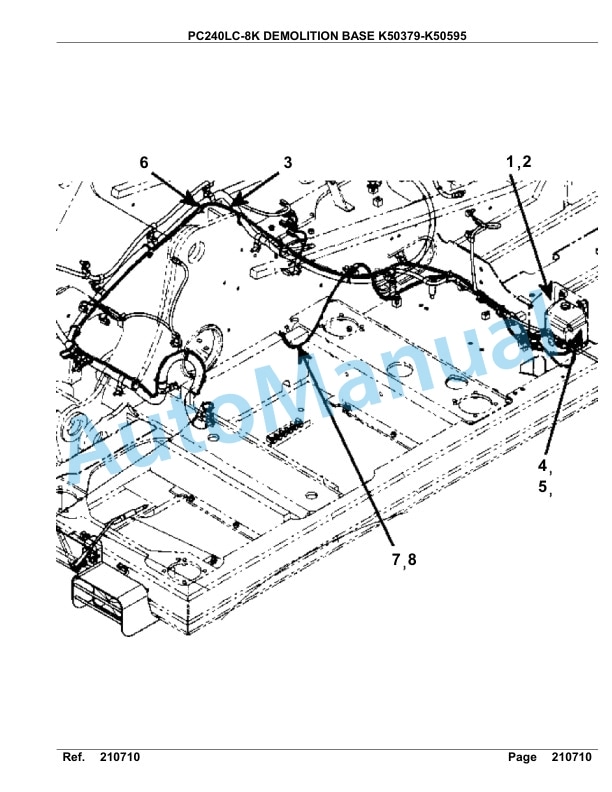 Komatsu PC240LC-8K Demolition Base Hydraulic Excavator Parts Manual - K50379 - K50595-3