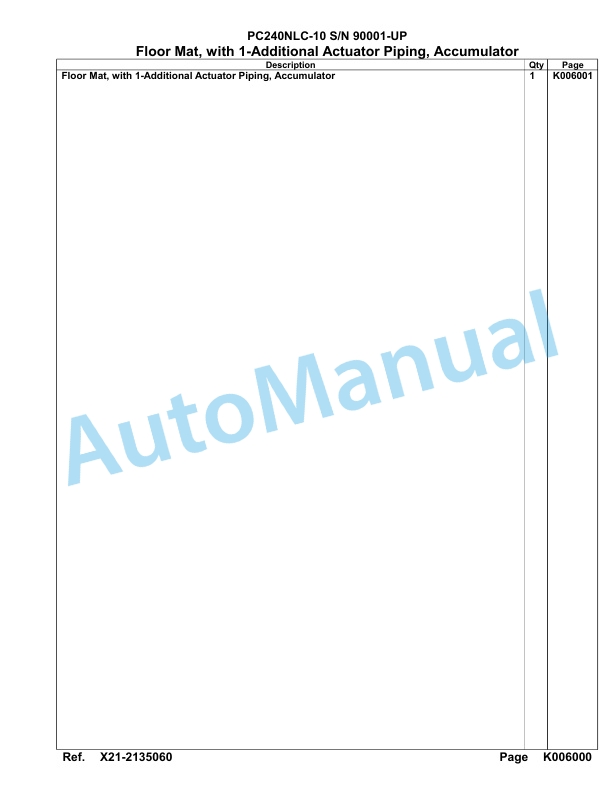 Komatsu PC240NLC-10 Hydraulic Excavator Parts Manual 90001-UP-3