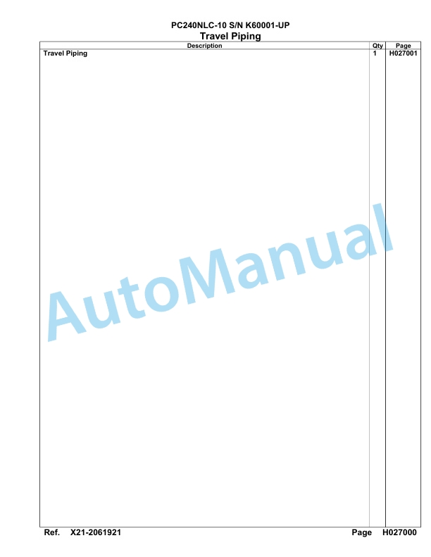 Komatsu PC240NLC-10 Hydraulic Excavator Parts Manual SAA6E2AU-3
