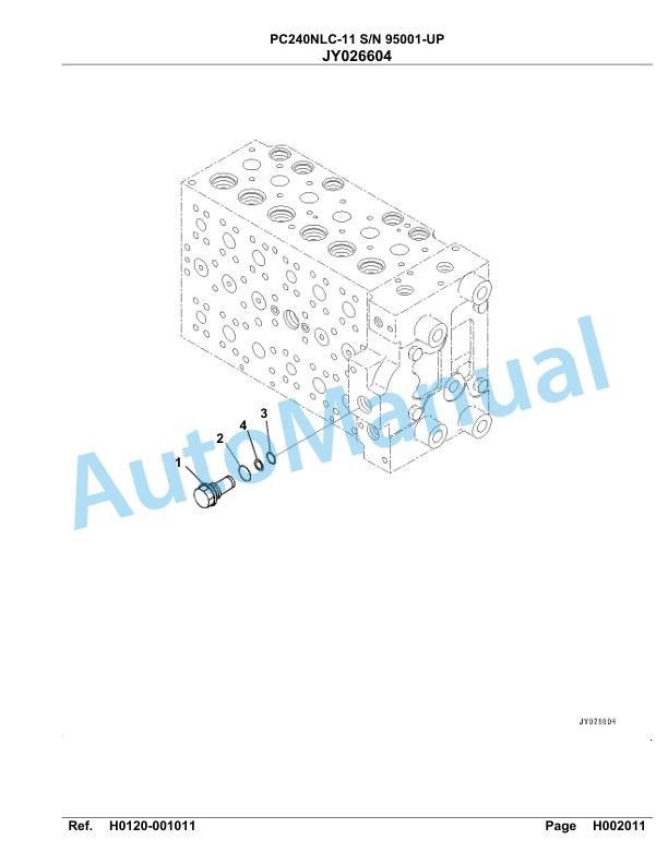 Komatsu PC240NLC-11 Hydraulic Excavator Parts Manual 95001-UP-3