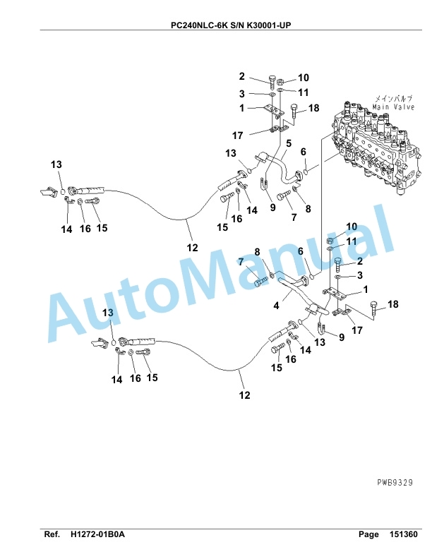 Komatsu PC240NLC-6K Hydraulic Excavator Parts Manual SA6D100U, SA6D102U-3