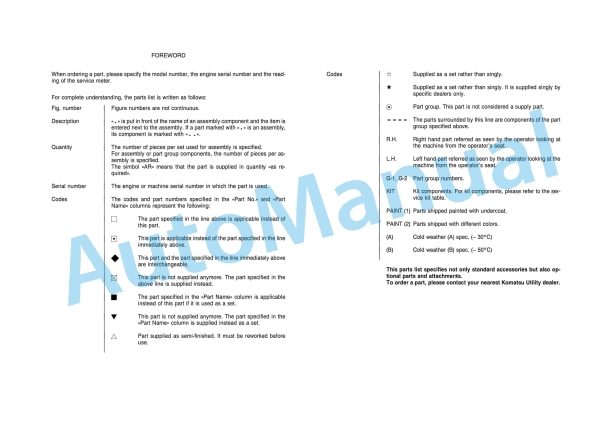 Komatsu PC26MR-3 Parts Manual