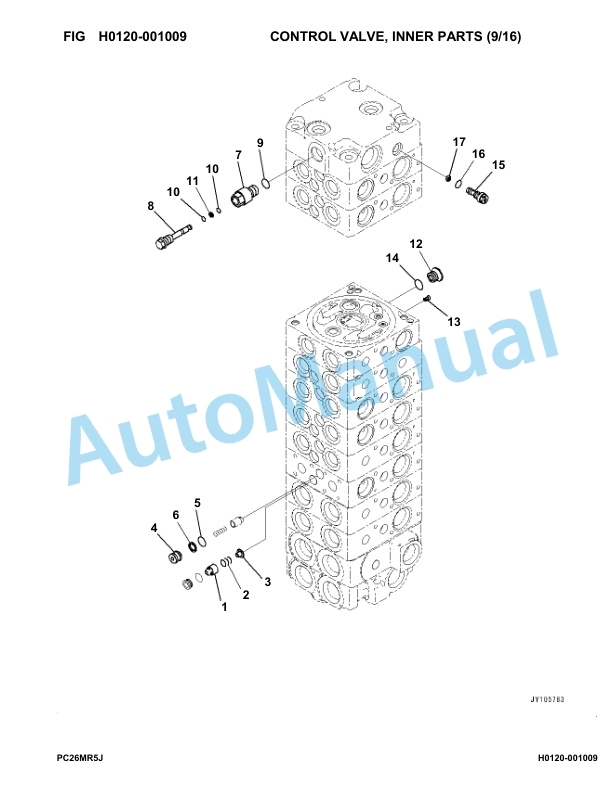 Komatsu PC26MR-5 Hydraulic Excavator Parts Manual 23001-UP-2