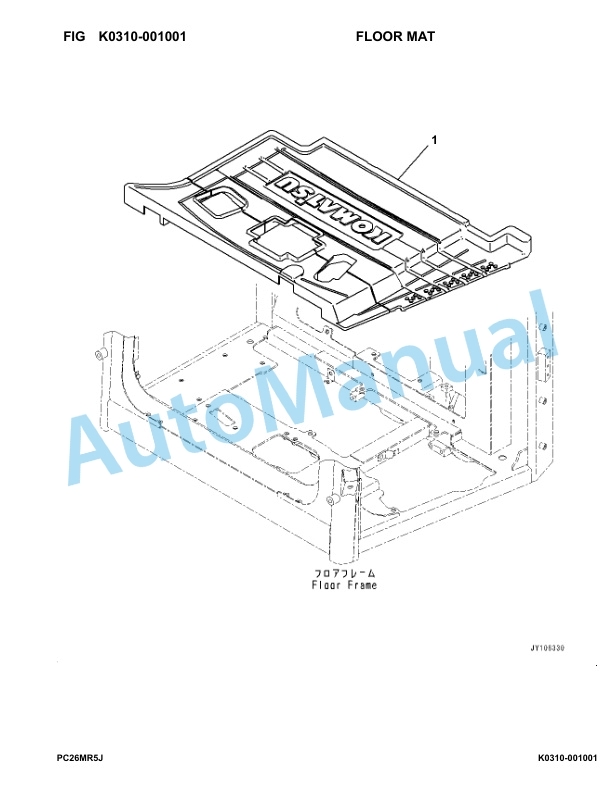 Komatsu PC26MR-5 Hydraulic Excavator Parts Manual 23001-UP-4