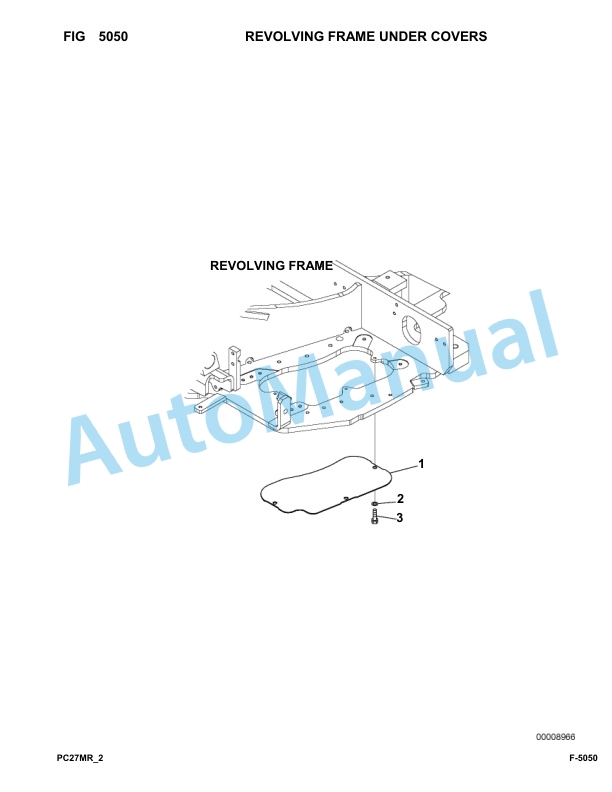 Komatsu PC27MR-2 Hydraulic Excavator Parts Manual F00103-up-3