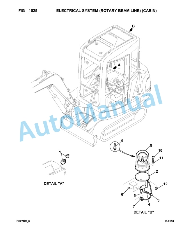 Komatsu PC27R-8 DELUXE Hydraulic Excavator Parts Manual F30671-UP-2