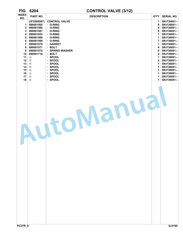 Komatsu PC27R-8 Hydraulic Excavator Parts Manual F30001-up-4