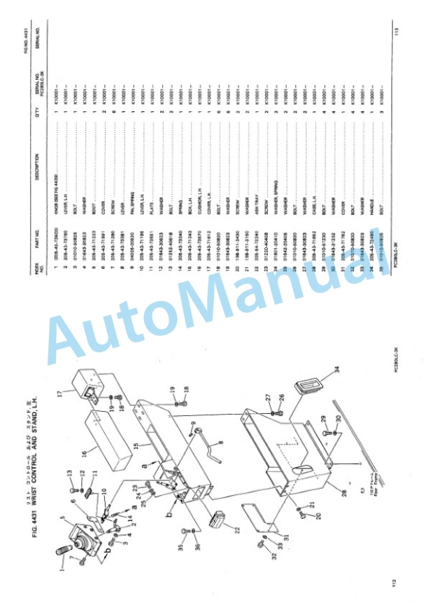 Komatsu PC280LC-3K, PC280NLC-3K Hydraulic Excavator Parts Manual PEPBK2070300-3