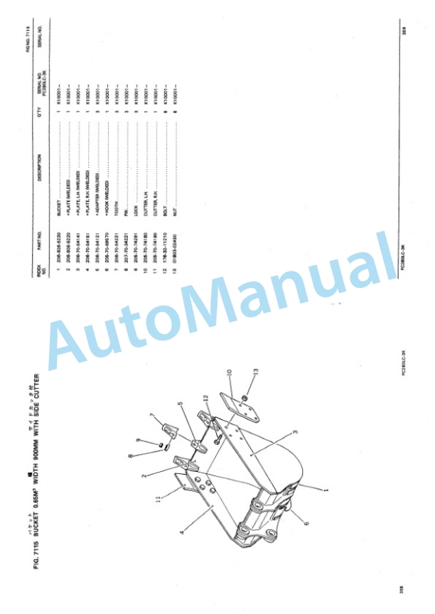 Komatsu PC280LC-3K, PC280NLC-3K Hydraulic Excavator Parts Manual PEPBK2070300-5