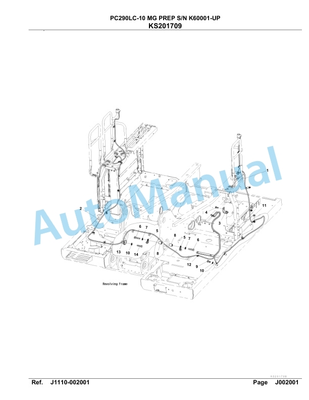 Komatsu PC290LC-10 MG PREP Hydraulic Excavator Parts Manual K60001-up-2