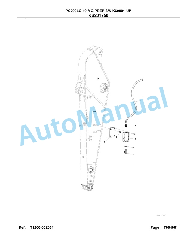 Komatsu PC290LC-10 MG PREP Hydraulic Excavator Parts Manual K60001-up-4