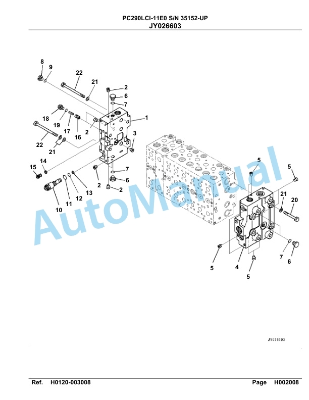 Komatsu PC290LCI-11E0 Hydraulic Excavator Parts Manual PC00090U-2