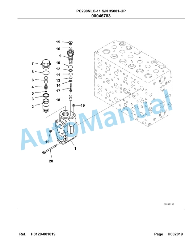 Komatsu PC290NLC-11 Hydraulic Excavator Parts Manual 35001-UP-2