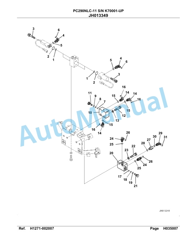 Komatsu PC290NLC-11 Hydraulic Excavator Parts Manual PC00012U-3
