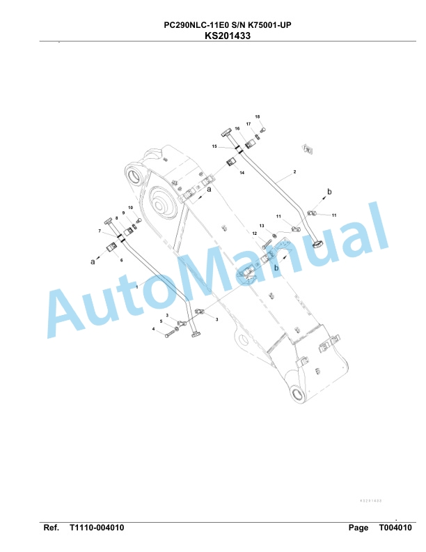 Komatsu PC290NLC-11E0 Hydraulic Excavator Parts Manual PC00062U-5