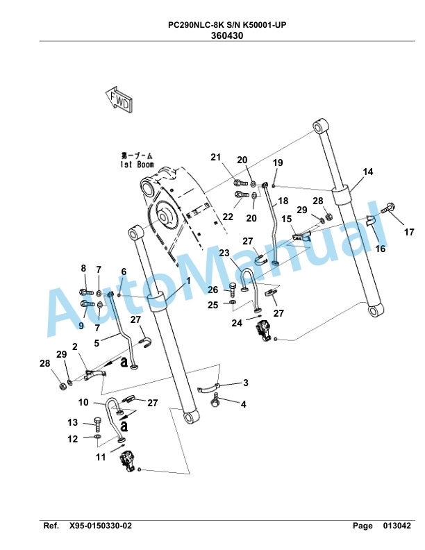 Komatsu PC290NLC-8K Hydraulic Excavator Parts Manual K50001-UP-5