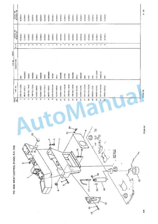 Komatsu PC300-3K, PC300LC-3K, PC300NLC-3K Hydraulic Excavator Parts Manual PEPBK207A301-3
