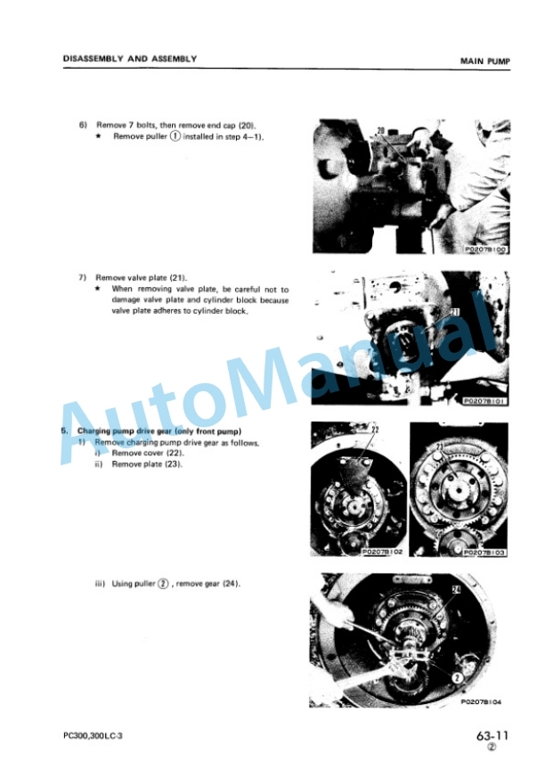 Komatsu PC300-3K, PC300LC-3K, PC300NLC-3K Hydraulic Excavator Shop Manual SEBM02073K00-5