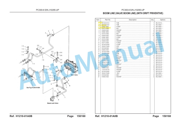 Komatsu PC300-6 Hydraulic Excavator Parts Manual LEPBP30601-3