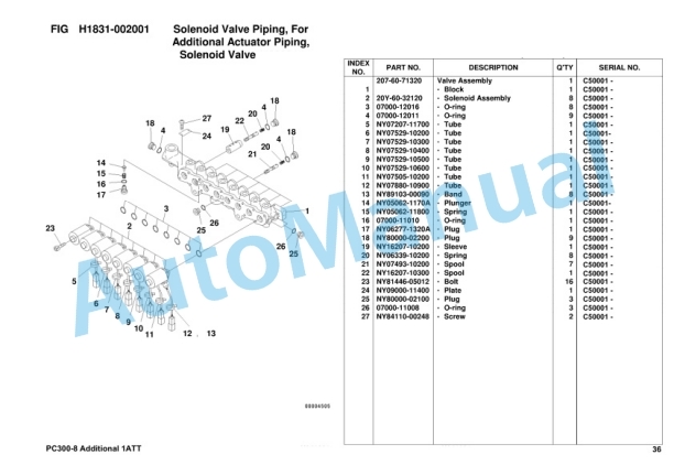 Komatsu PC300-8 ATT Spec Hydraulic Excavator Parts Manual FEN87004-00TH-5