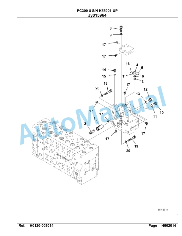 Komatsu PC300-8 Hydraulic Excavator Parts Manual PC00008U-2