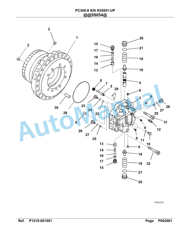 Komatsu PC300-8 Hydraulic Excavator Parts Manual PC00008U-5