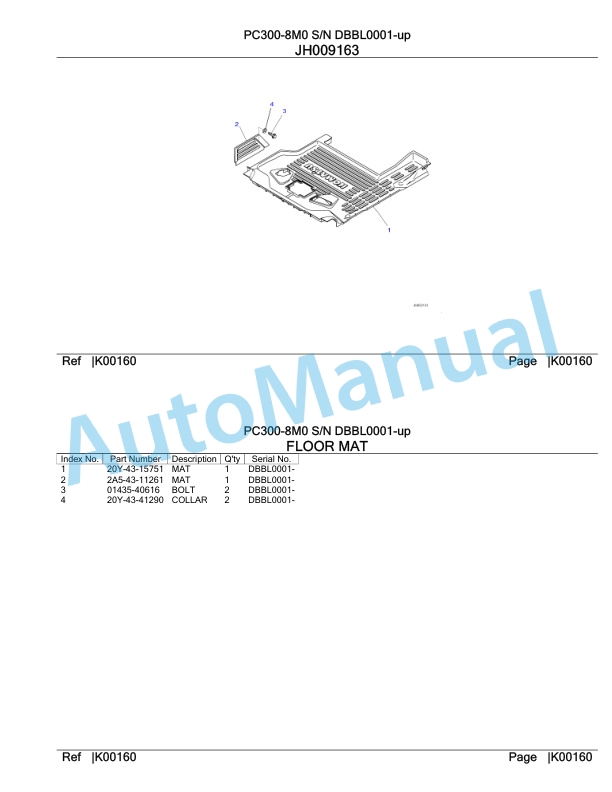 Komatsu PC300-8M0 Hydraulic Excavator Parts Manual DBBL0001-up-3