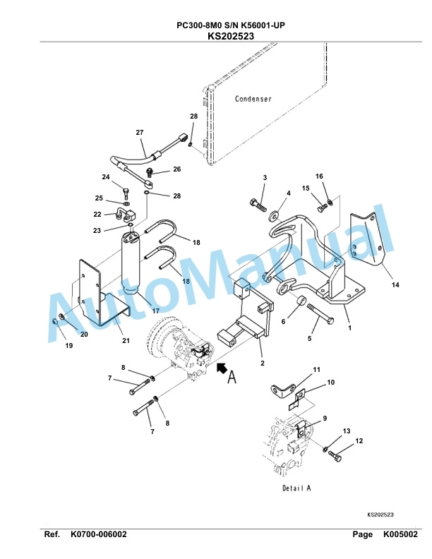 Komatsu PC300-8M0 Hydraulic Excavator Parts Manual PC00038U-3