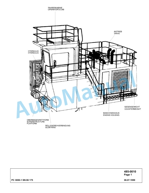 Komatsu PC3000-1 Hydraulic Mining Excavator Parts Manual G06175-2