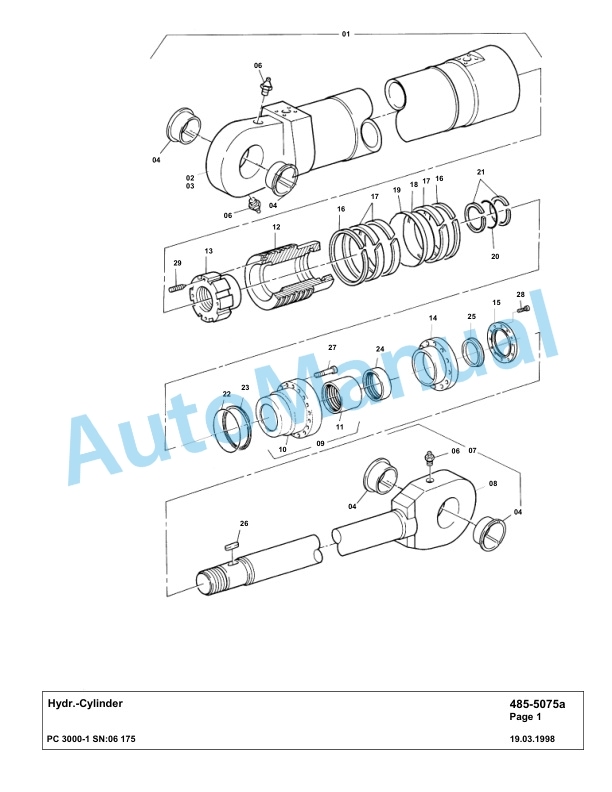 Komatsu PC3000-1 Hydraulic Mining Excavator Parts Manual G06175-5