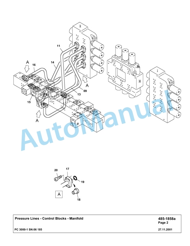 Komatsu PC3000-1 Hydraulic Mining Excavator Parts Manual G06185-3