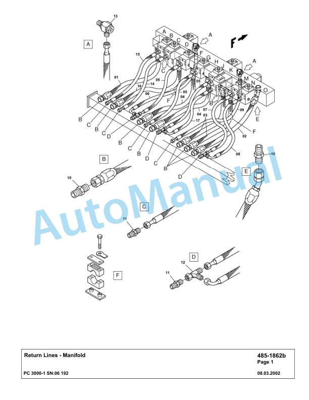 Komatsu PC3000-1 Hydraulic Mining Excavator Parts Manual G06192-3